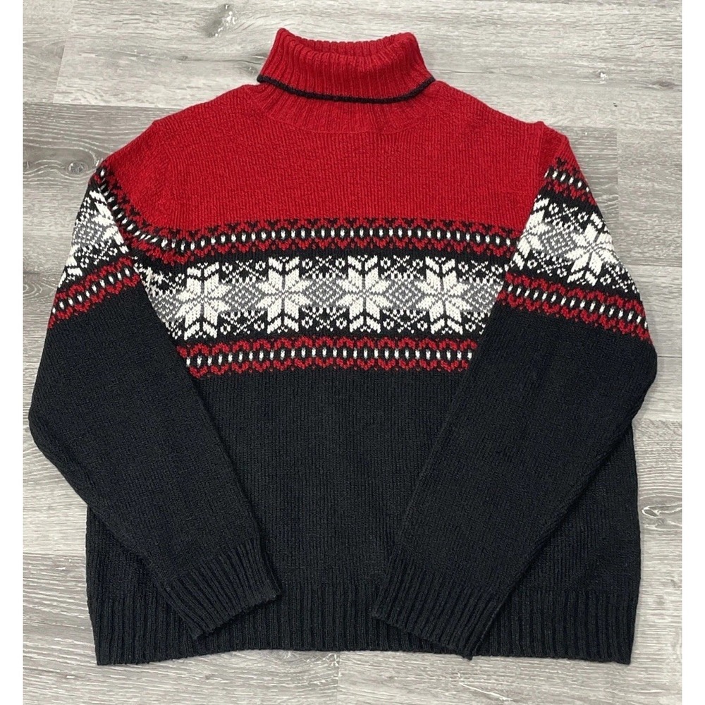 CAROLYN TAYLOR ESSENTIAL VINTAGE Sweater Christmas Holiday Turtleneck NWOT Large